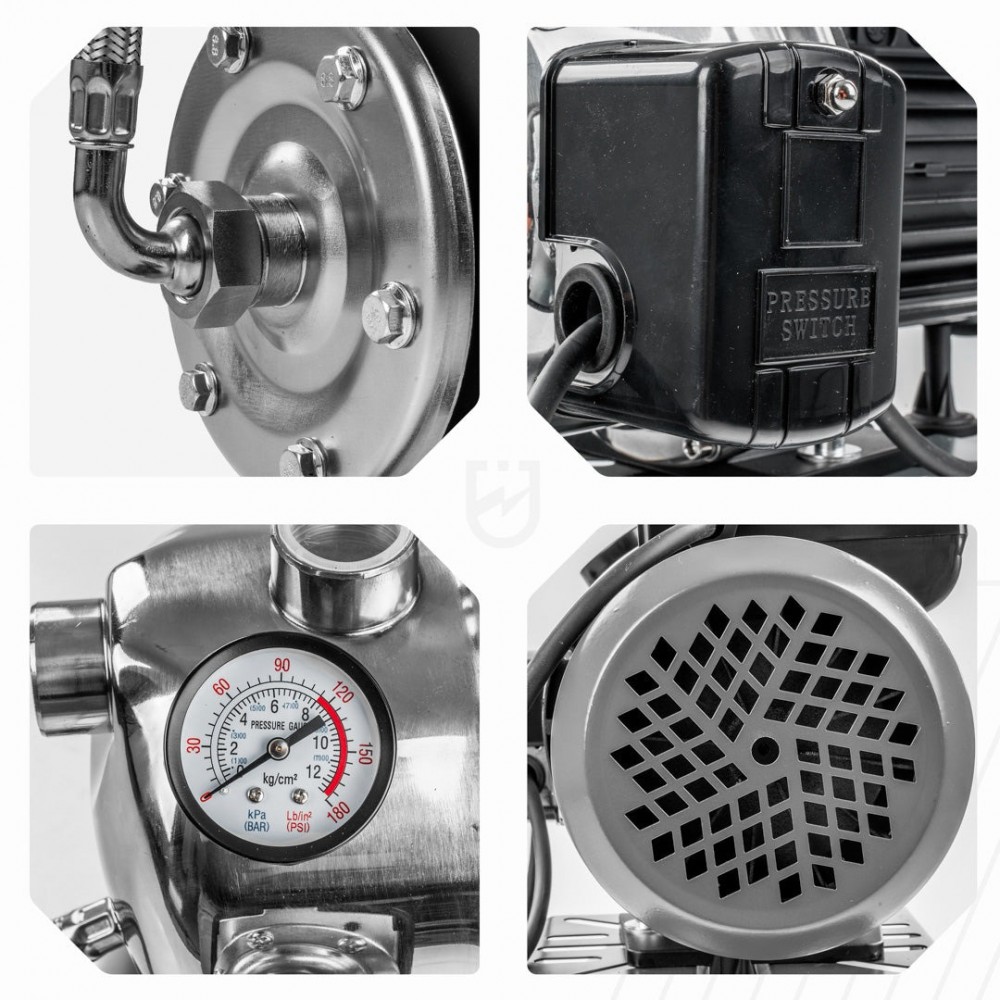 Хидрофорна помпа за чиста вода, едностъпална 750W (Инокс) - W11014