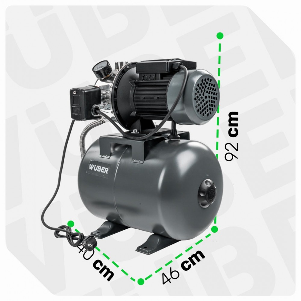 Хидрофорна помпа за чиста вода, едностъпална 750W (Инокс) - W11014