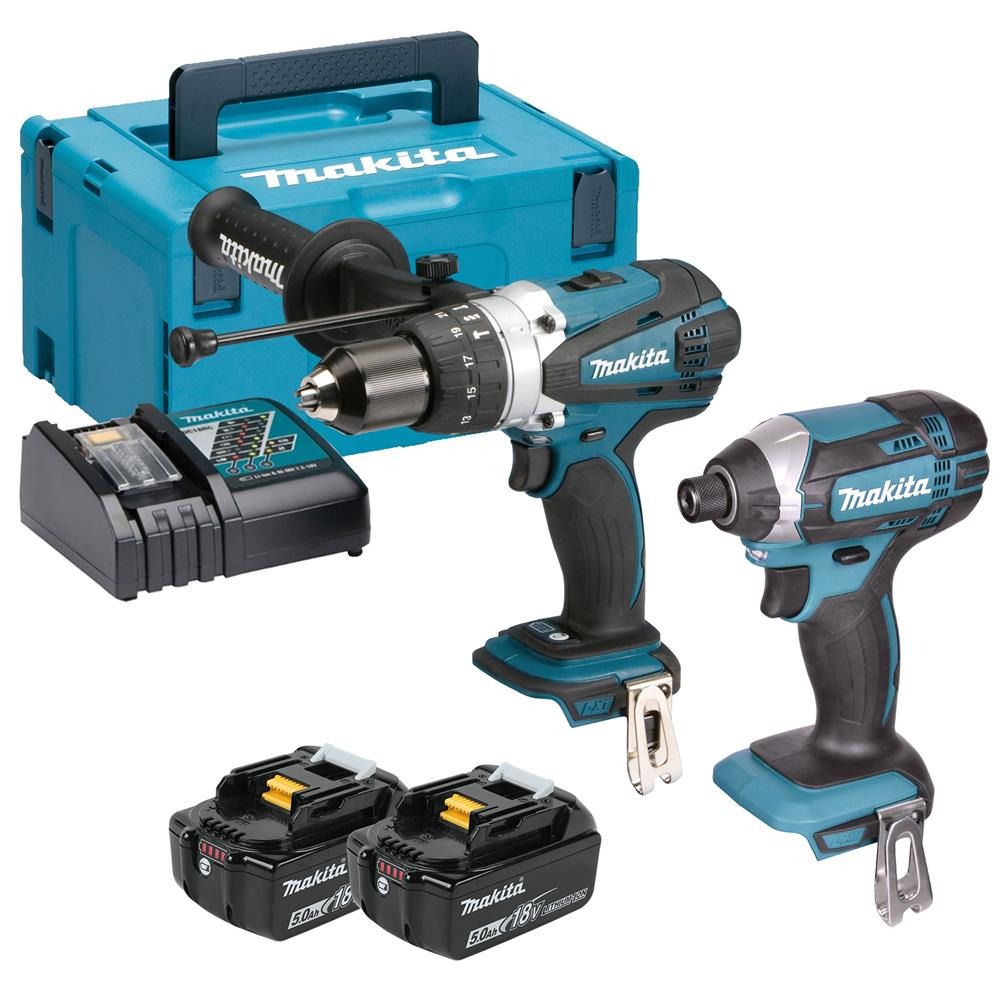 Комбинирана бормашина и ударен драйвер 18 V комплект, Makita DLX2145TJ