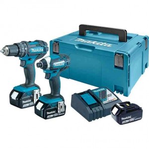 Комплект 2 акумулаторни машини 18V / 3.0Ah Li-Ion, Makita DLX2131JX1