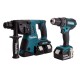 Комплект акумулаторен ударен винтоверт и перфоратор, 18V LXT, Makita DLX2137M