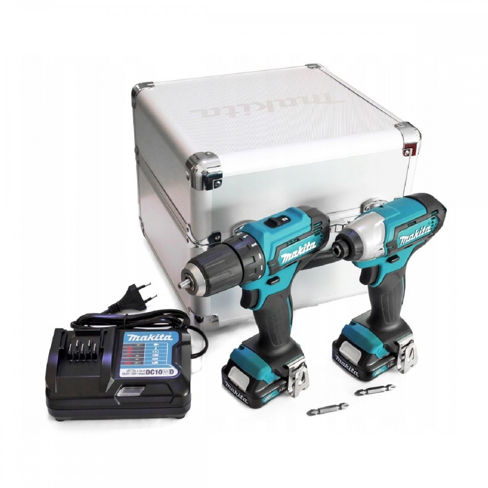 Комплект акумулаторен винтоверт и гайковерт Makita CLX224X, DF333D, TD110D