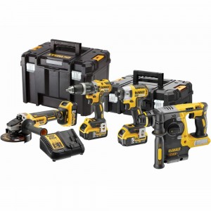 Комплект акумулаторни, безчеткови машини 18V, 3x5Ah, DeWalt DCK421P3T
