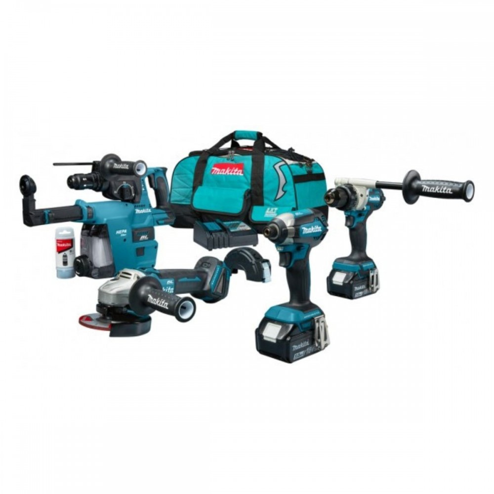 Комплект акумулаторни, безчеткови машини 18V – LXT, Makita DLX4155TX1