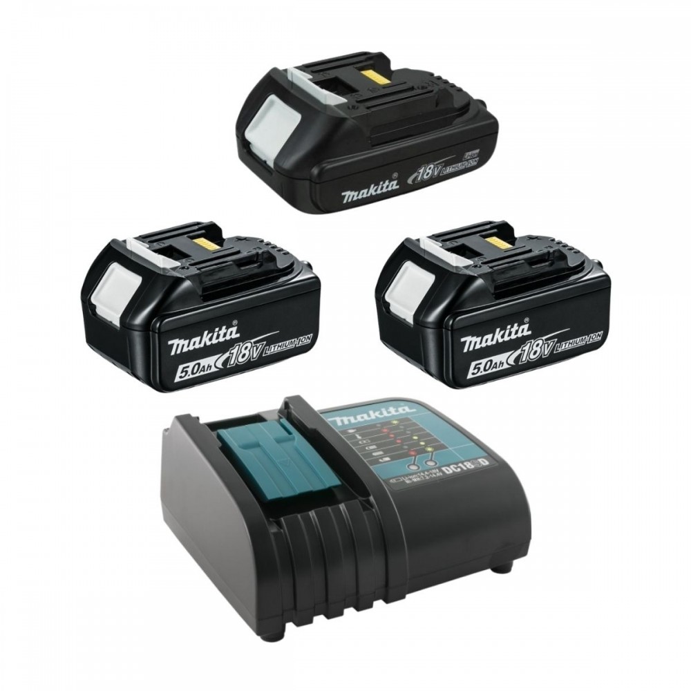Комплект акумулаторни, безчеткови машини 18V, Makita MSET18V2