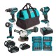 Комплект акумулаторни, безчеткови машини 18V, Makita MSET18V2