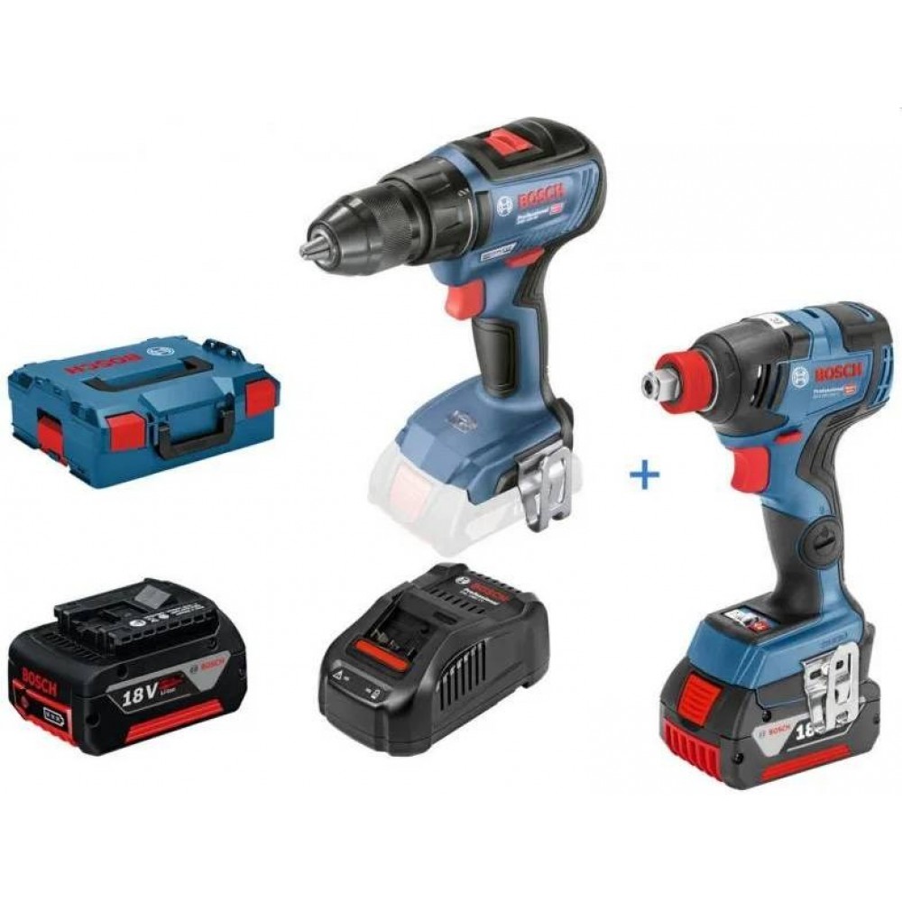 Комплект акумулаторни инструменти, 06019J2220, Bosch винтоверт GSR 18V-50 и гайковерт GDX 18V-200