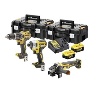 Комплект акумулаторни машини 18 V, DeWalt DCK384P2T; DCD796; DCF887; DCG405