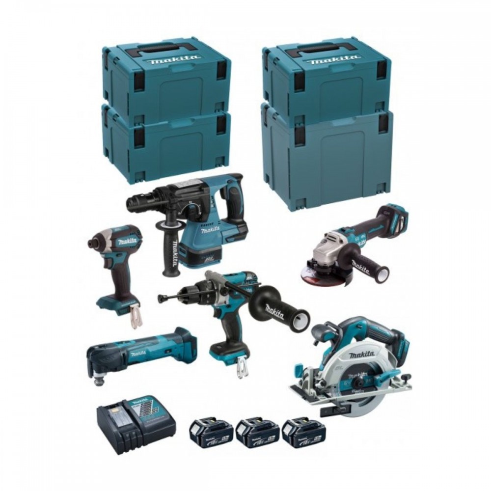 Комплект акумулаторни машини 18V, Makita DLX6085TJ
