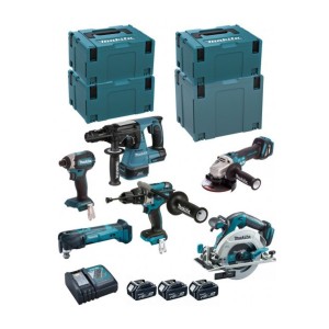 Комплект акумулаторни машини 18V, Makita DLX6085TJ