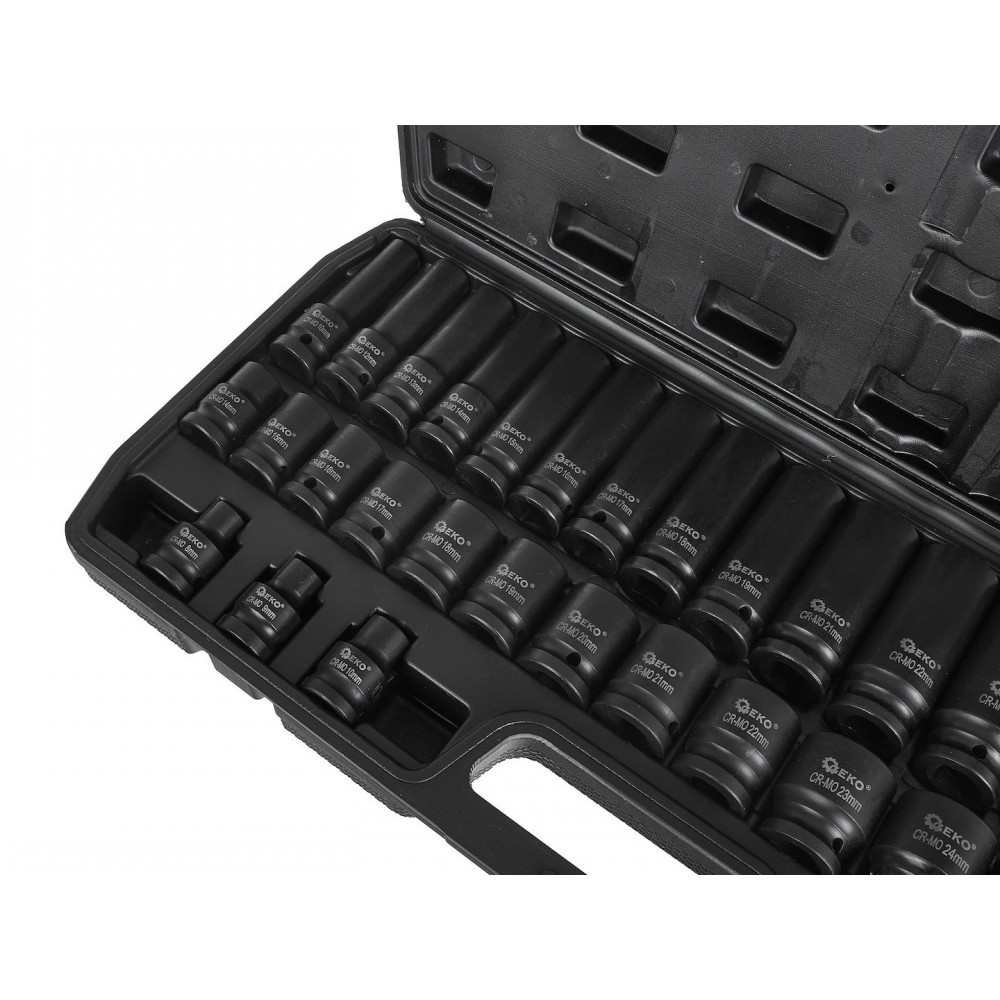 Комплект дълги и къси ударни вложки 1/2", 8-32 мм, 35 броя - G10518