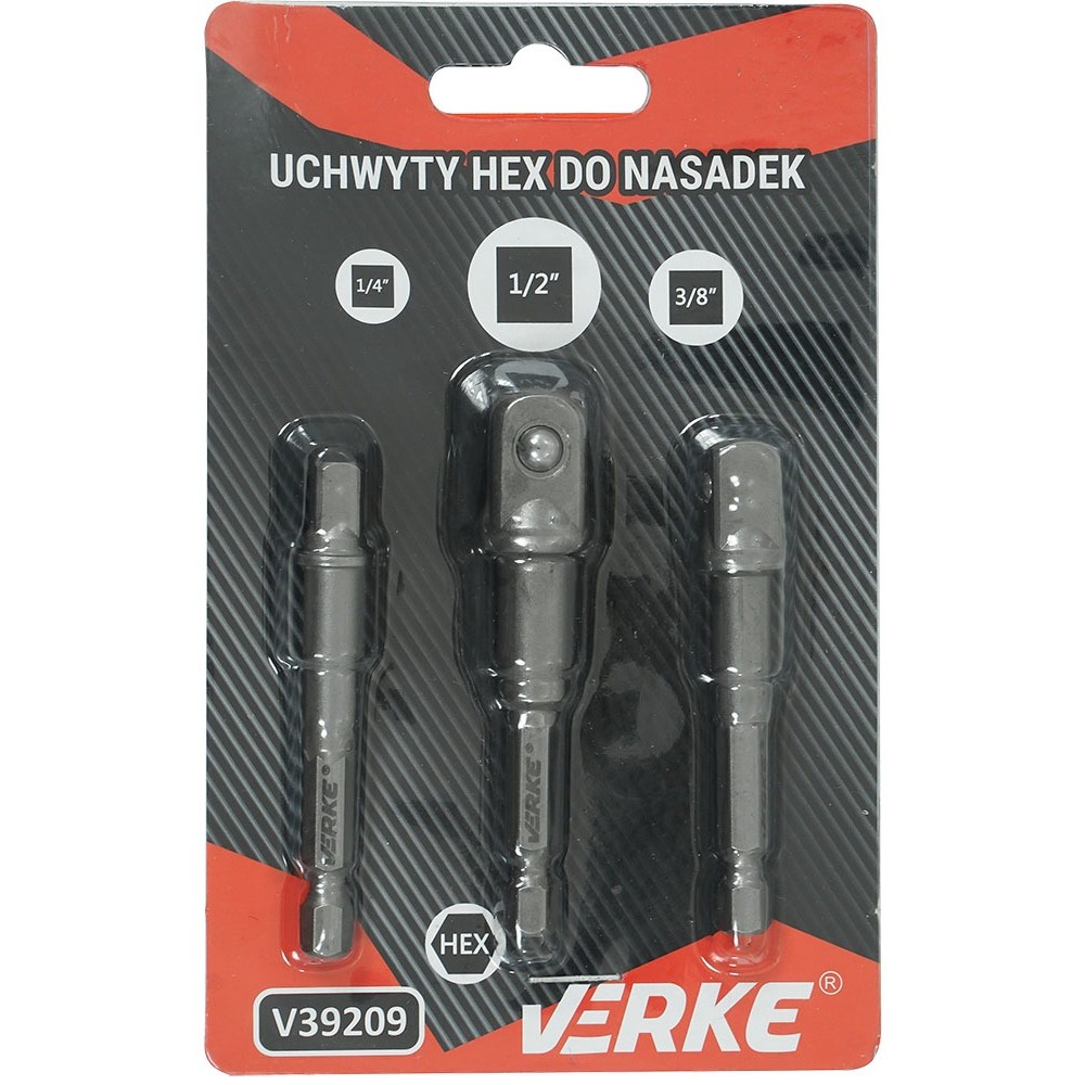 Комплект адаптори за преход към вложки, 1/2", 3/8", 1/4", 3 бр. - V39209
