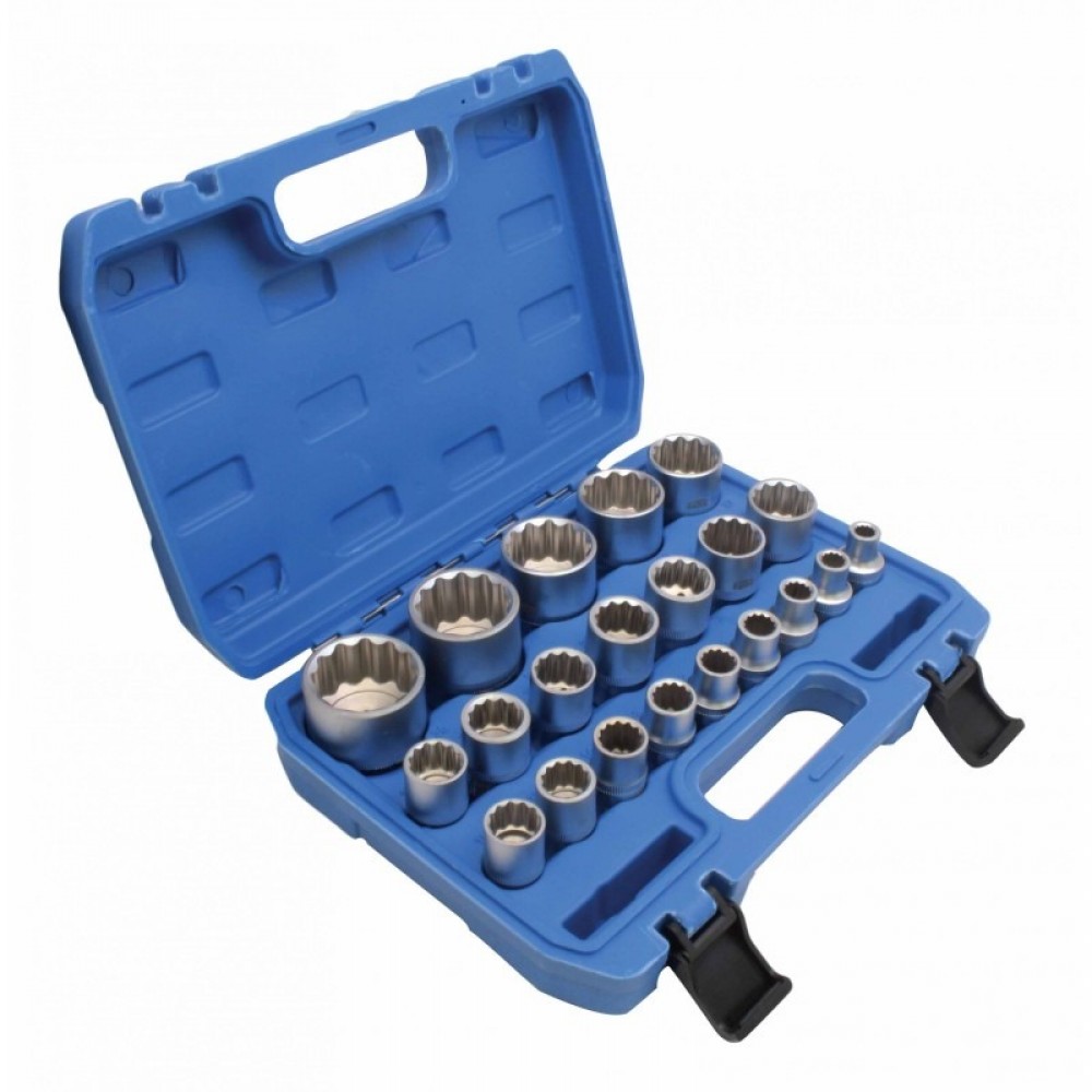 Комплект вложки 12-стен 1/2" къси, 21 броя - S-SHS21