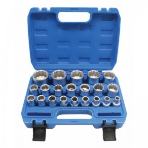 Комплект вложки 12-стен 1/2" къси, 21 броя - S-SHS21