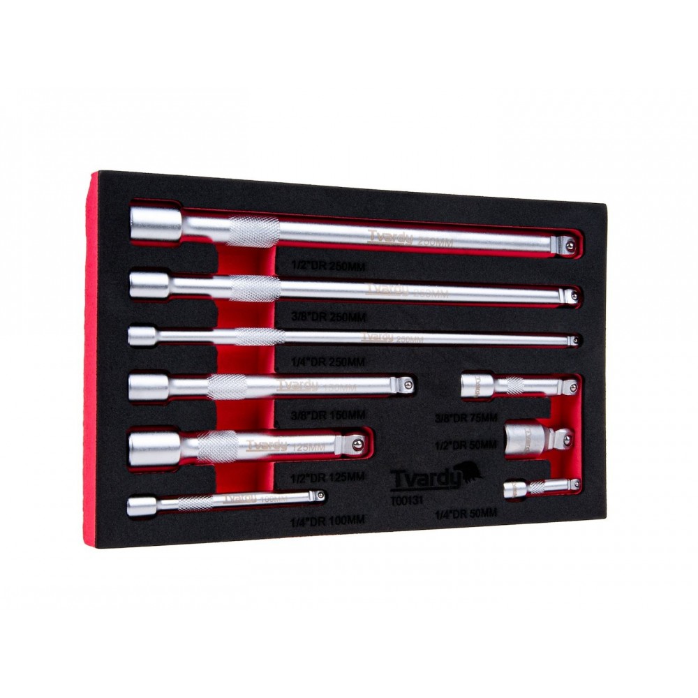 Комплект удължители за вложки 1/4", 3/8", 1/2", CrV, 9 бр. - T00131