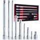 Комплект удължители за вложки 1/4", 3/8", 1/2", CrV, 9 бр. - T00131
