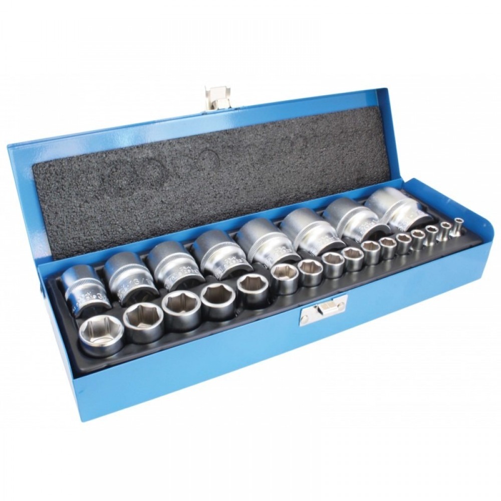 Комплект вложки 1/4'' и 1/2'', издръжлива стомана, 24 части - S-MB245