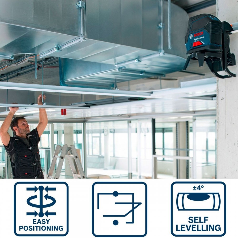 Лазер линеен-точков 15 м, IP54, 0601066E00, Bosch GCL 2-15 Professional