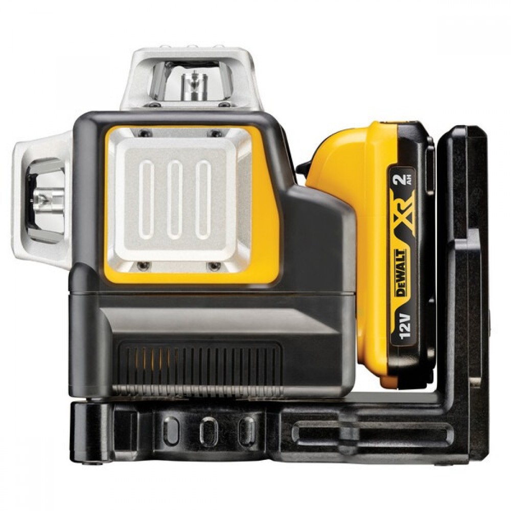 Лазерен линеен нивелир 360° 3 зелени лъча, 12 V, DeWalt DCE089D1G
