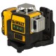 Лазерен линеен нивелир 360° 3 зелени лъча, 12 V, DeWalt DCE089D1G