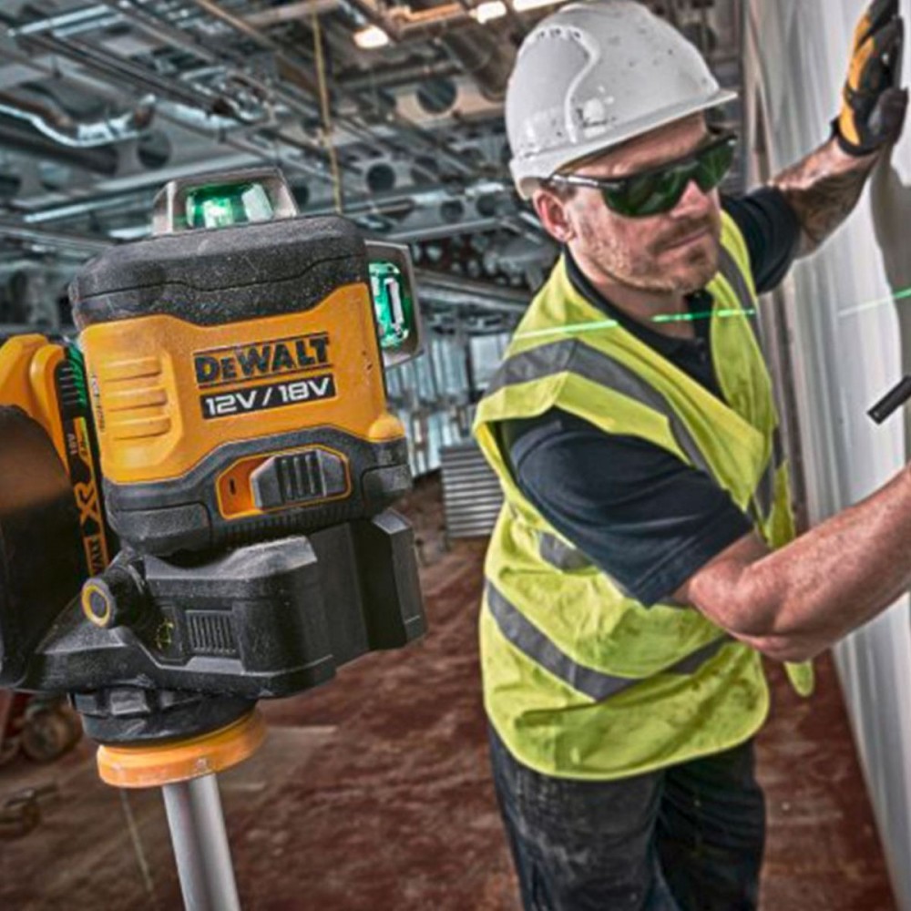 Лазерен нивелир 12-18V, 360 градуса, зелен лъч, 35 м, DeWalt DCE089NG18
