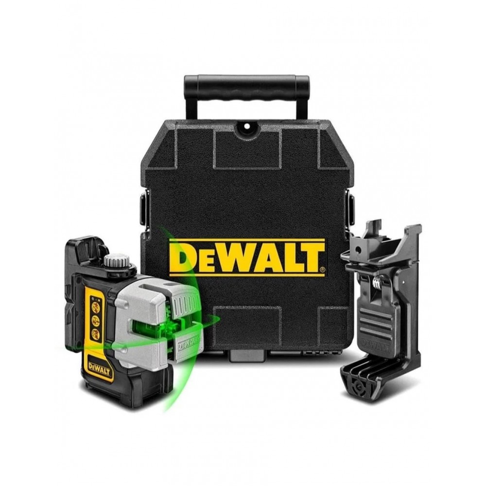 Лазерен нивелир, 3 зелени лъча 50 м, DeWalt DW089CG