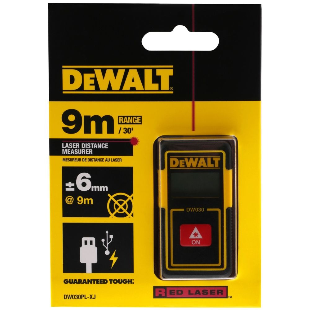 Лазерна ролетка, противоударна 9 м, DeWalt DW030PL