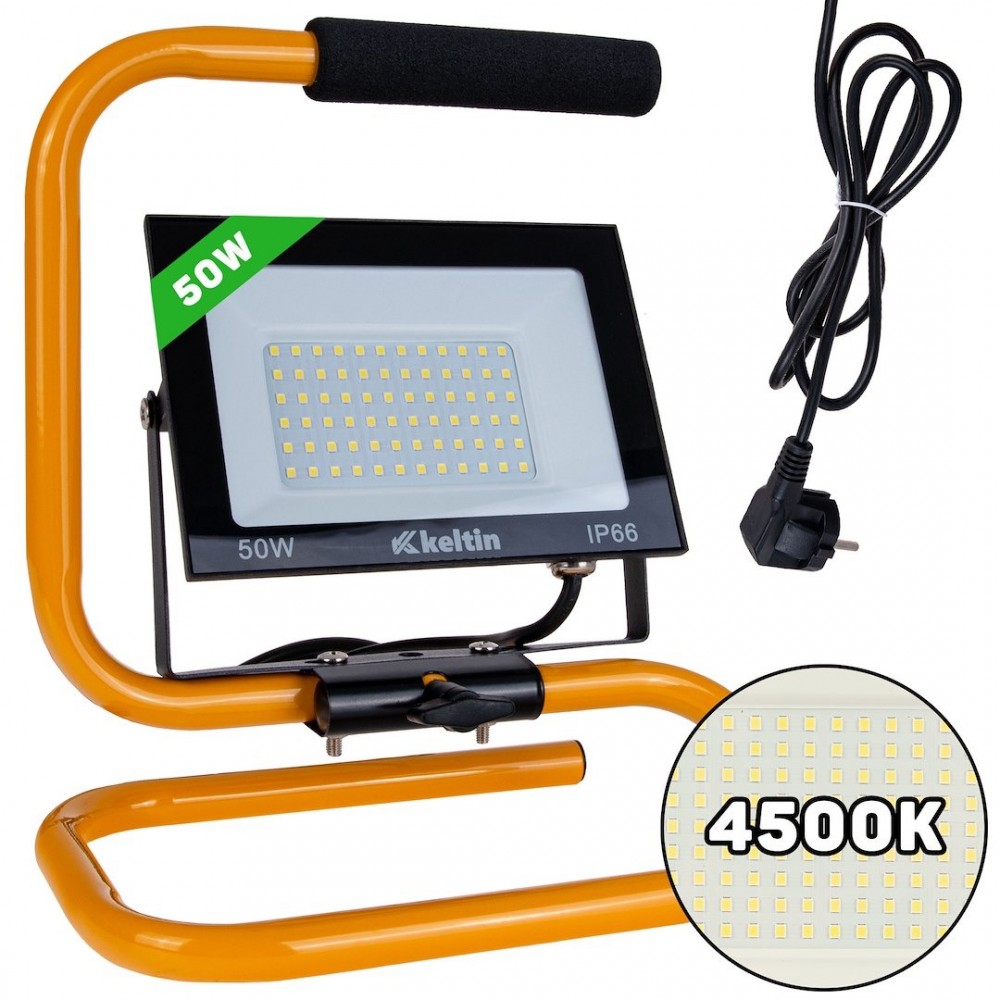 Електрически прожектор 50 W, 4500 K, със стойка - K02060