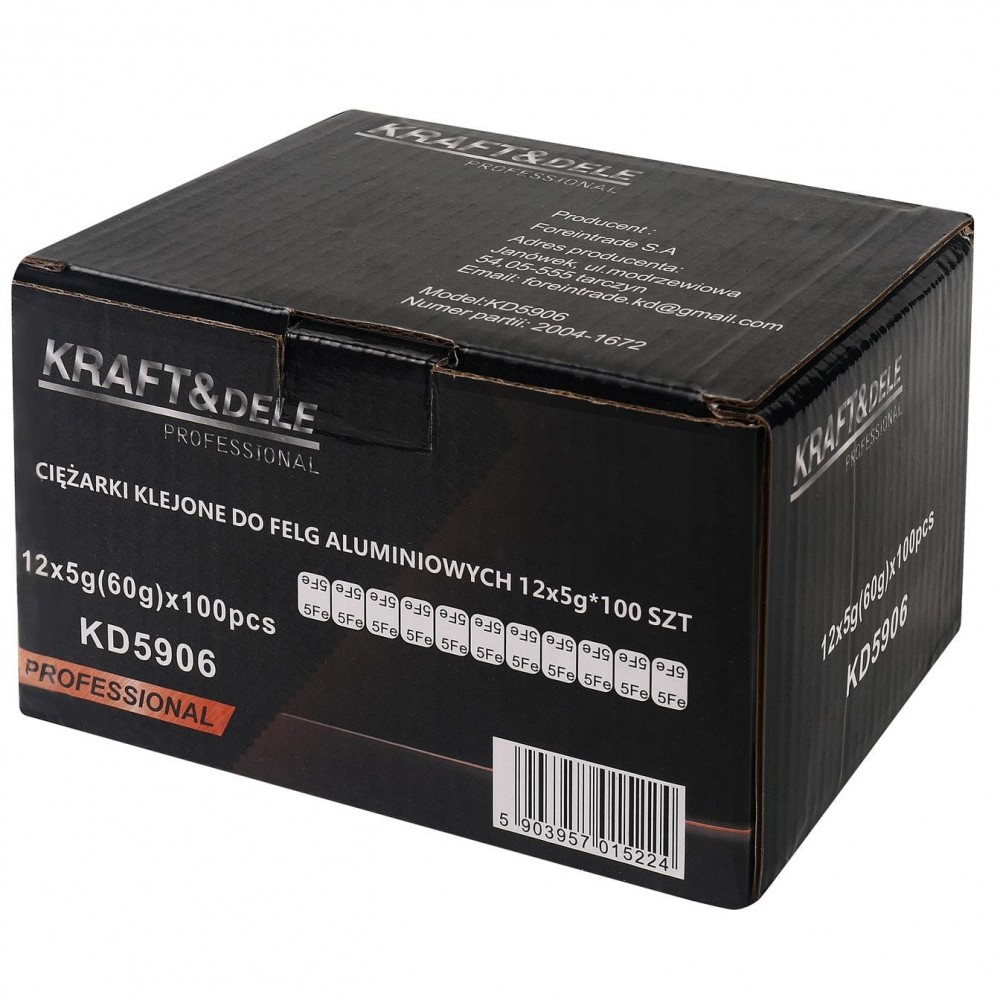Противотежести за балансиране на джанти 12 x 5 гр., 100 броя - KD5906
