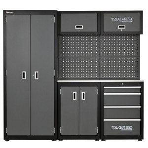 Шкаф за гараж и работилница, 200 см, рафт, гардероб, 3D INOX плот - TA199