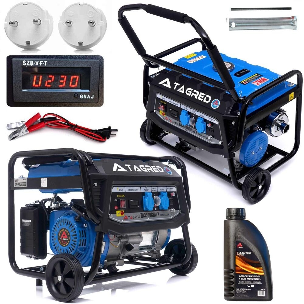 Бензинов монофазен генератор AVR, 3500 W, LCD, 230V 15 л. - TA3500GHWX