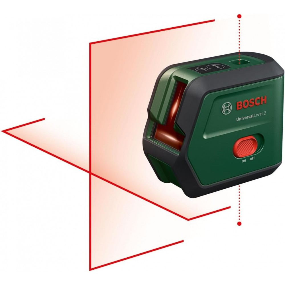 Нивелир лазерен, линеен, точков, 10.0 м, 0.5 мм/ 1 м, 603663800, Bosch Universal Level 2