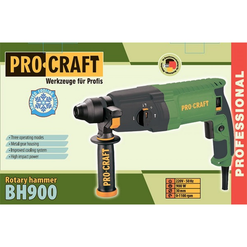Перфоратор, SDS-plus, 900W, 3.2 J - BH900