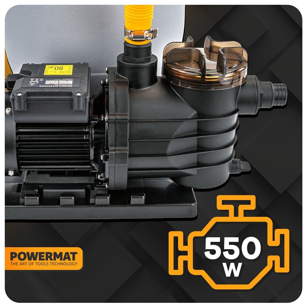 Филтърна помпа за басейн 550 W, 13.2 м³/ч., с манометър - PM-PPDB-550J