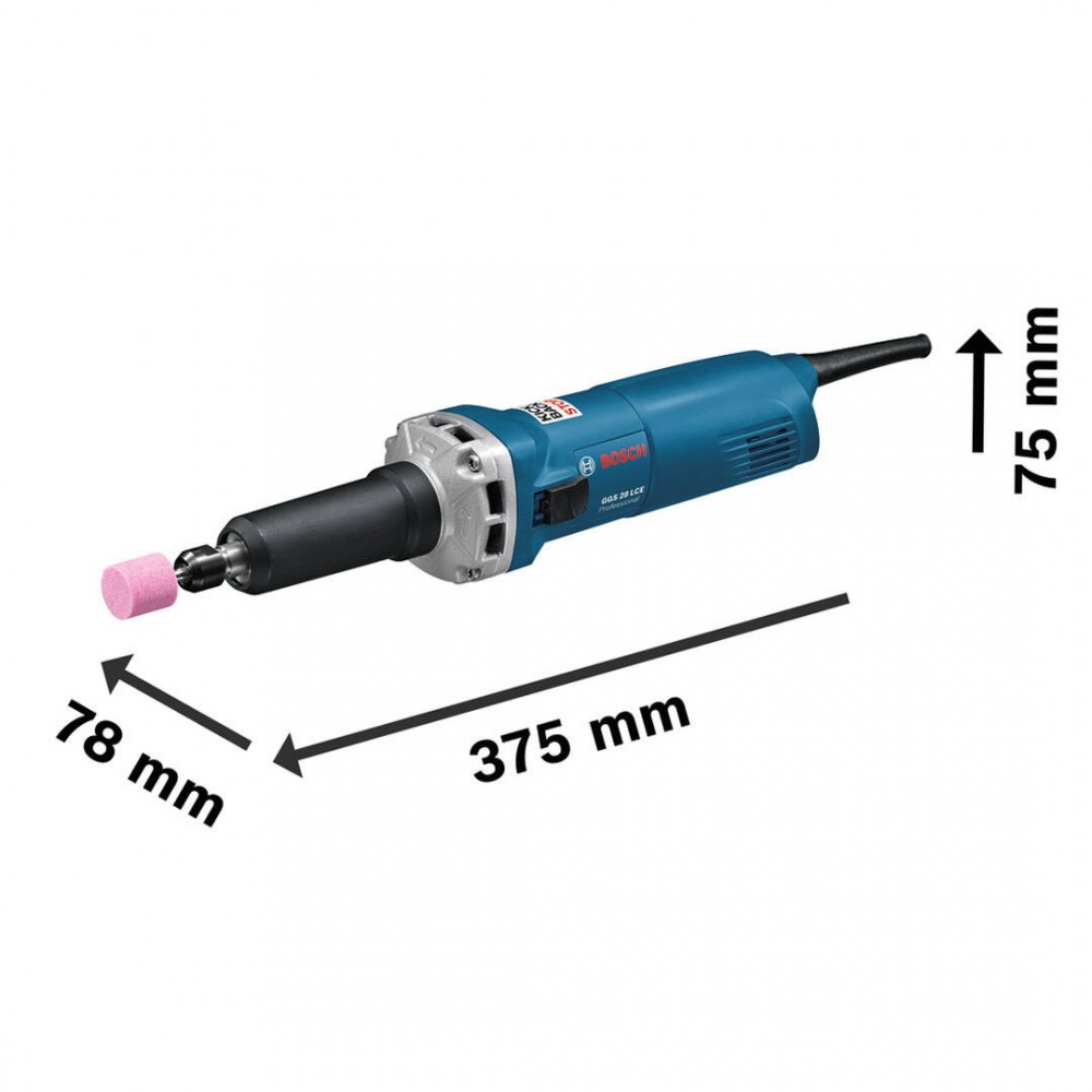 Права шлифовъчна машина 650W, 0601221100, Bosch GGS 28 LCE