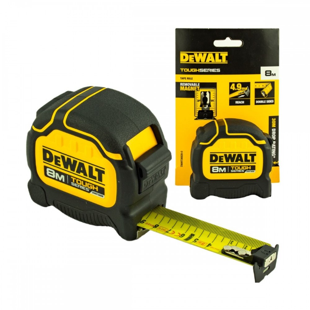 Противоударна ролетка TOUGH Tape 8м/32 мм, DeWalt DWHT36928-0