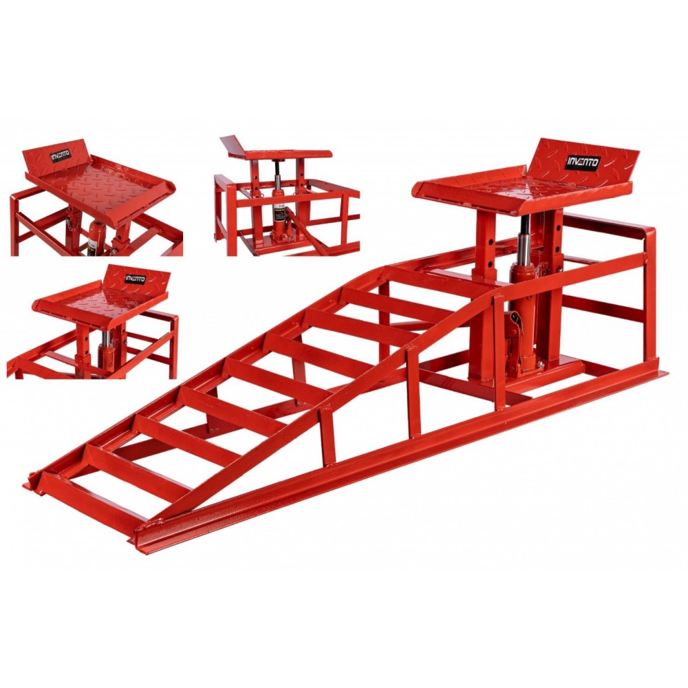 Метална автомобилна рампа с хидравличен крик, 2 тона - INVTJ17