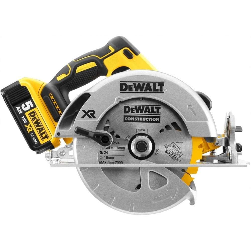 Ръчен акумулаторен, безчетков циркуляр, 18 V, DeWalt DCS570P2