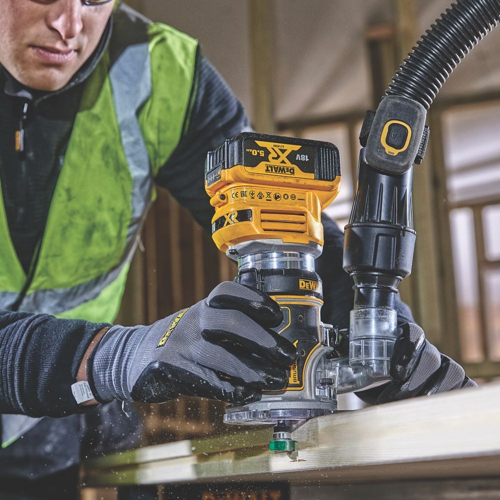 Ръчна комбинирана oберфреза, 18.0 V 6.35 мм, 16 000-25 500 об./мин, Li-Ion, DeWalt DCW604NT
