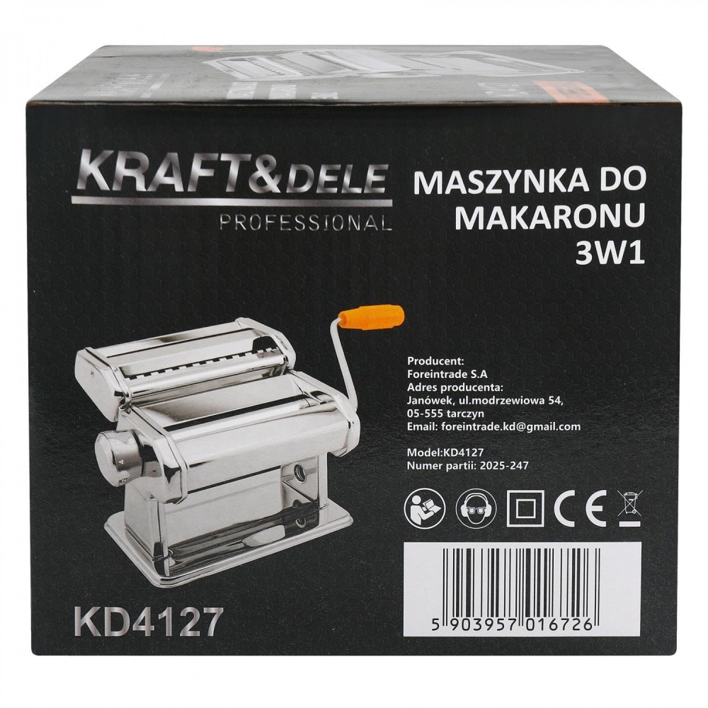 Ръчна машина за паста 3 в 1, с регулируема дебелина 0, 3-3 мм - KD4127