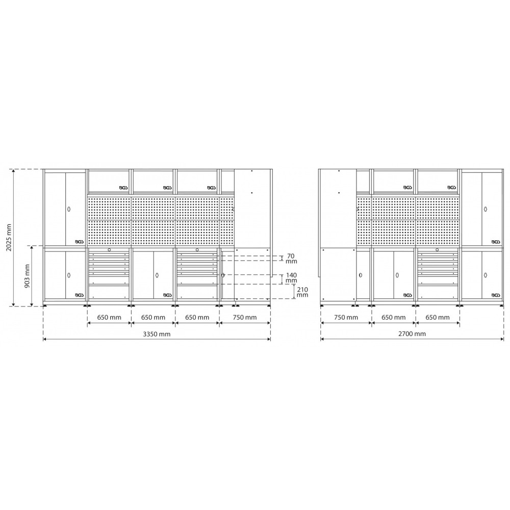 Модулна работна маса / кухня / система за работилница - BGS80160