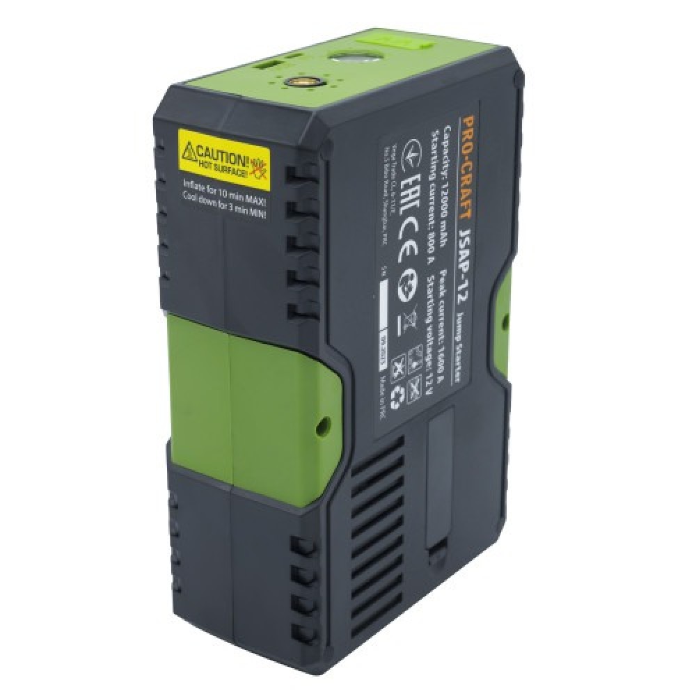Стартерно устройство, 12V – 300A, с компресор за помпане на гуми и външна батерия (Powerbank) - JSAP-12NE