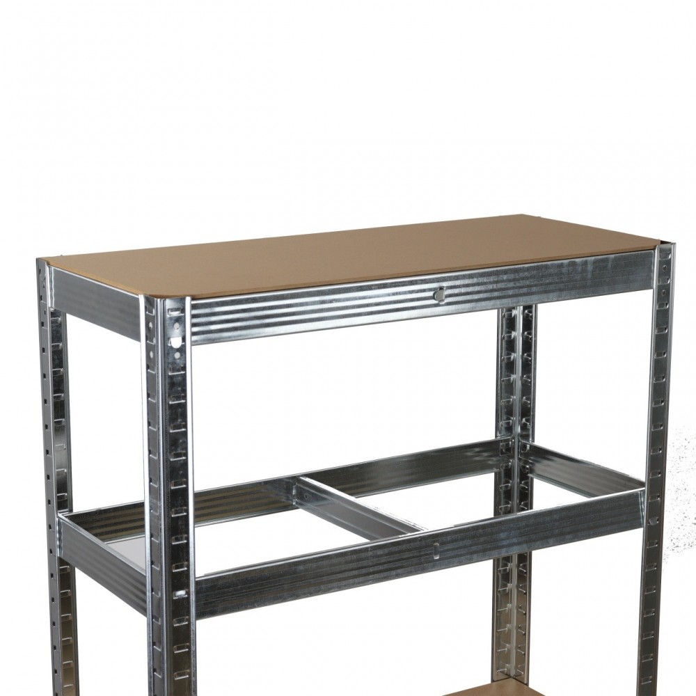 Стелаж поцинкован, 5 рафта MDF, 120Wx45Dx180H см, 175 кг/рафт, без винтове - 120Wx45Dx180H