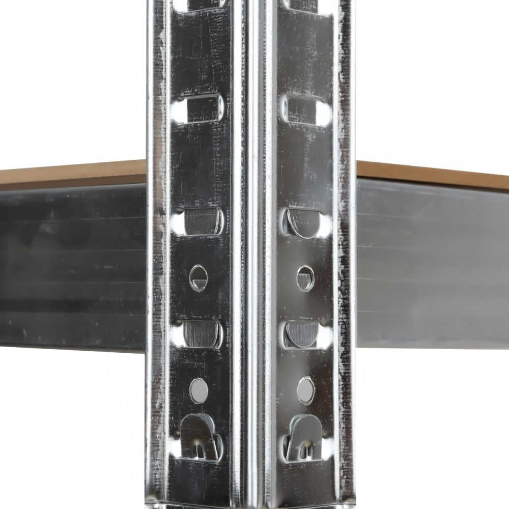 Стелаж поцинкован, 5 рафта MDF, 120Wx45Dx180H см, 175 кг/рафт, без винтове - 120Wx45Dx180H
