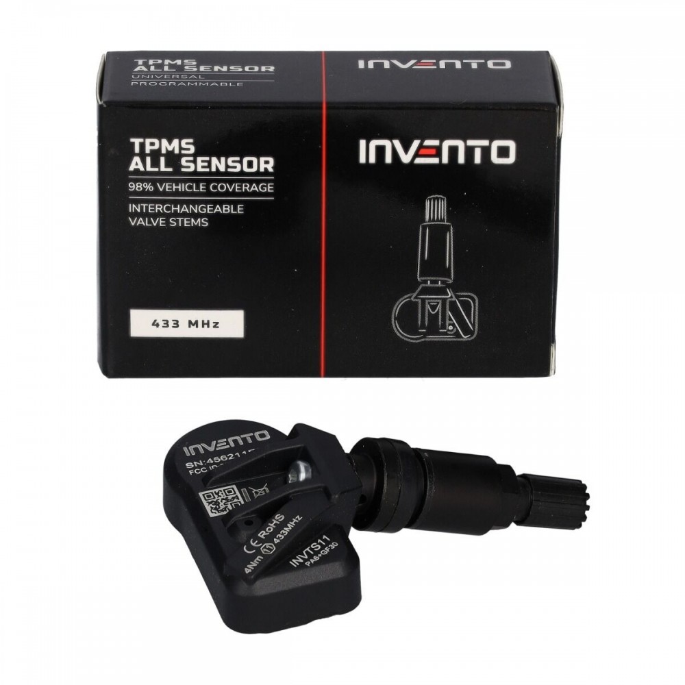 TPMS сензор за налягане в гумите 433/315 MHz, алуминиев вентил - INVTS11
