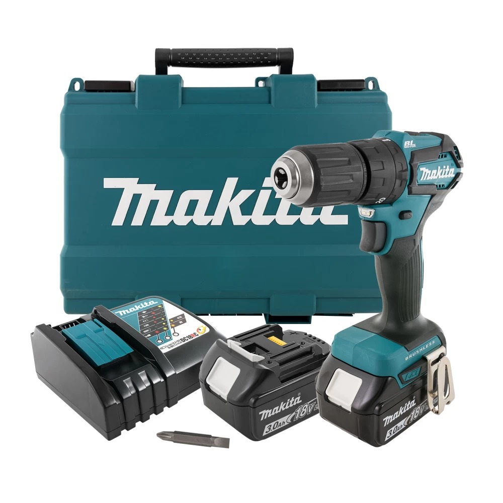 Винтоверт ударен, акумулаторен, безчетков Li-Ion 18 V, 40 Nm, Makita DHP483RFE