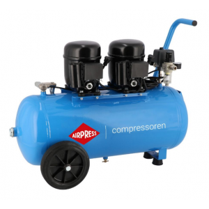 Безшумен двубутален компресор L 100-50 8 бара 1 HP/0.74 kW 80 л./мин. 50 литра 36519