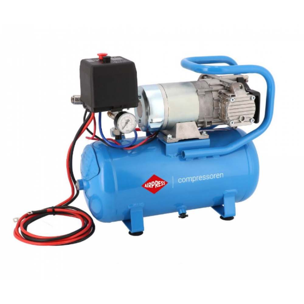 Автомобилен безмаслен двубутален компресор 12V DC 12-180/15 10 бара 0.75 HP/0.55 kW 144 л./мин. 15 литра 36587