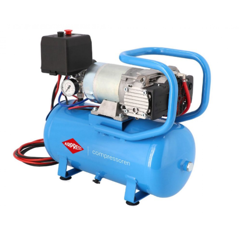 Автомобилен безмаслен двубутален компресор 12V DC 12-180/15 10 бара 0.75 HP/0.55 kW 144 л./мин. 15 литра 36587