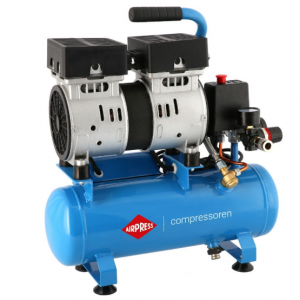 Малък безмаслен двубутален безшумен компресор L 6-105 8 бара 0.6 HP/0.45 kW 48 л./мин. 6 литра 36738